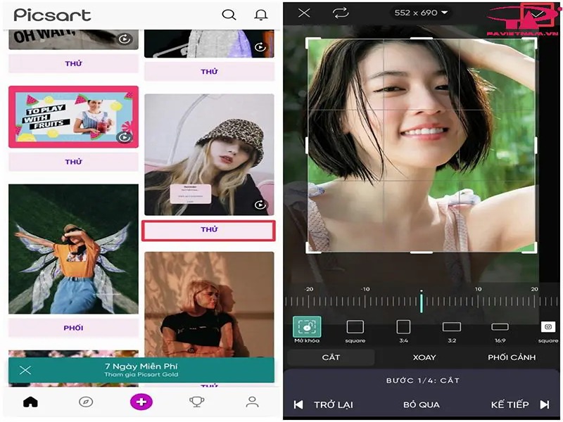 Công cụ chỉnh sửa ảnh chuyên nghiệp trong Picsart premium