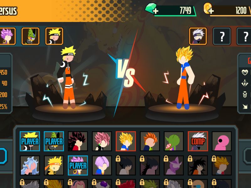 Đa dạng nhân vật trong Stickman Dragon Fight