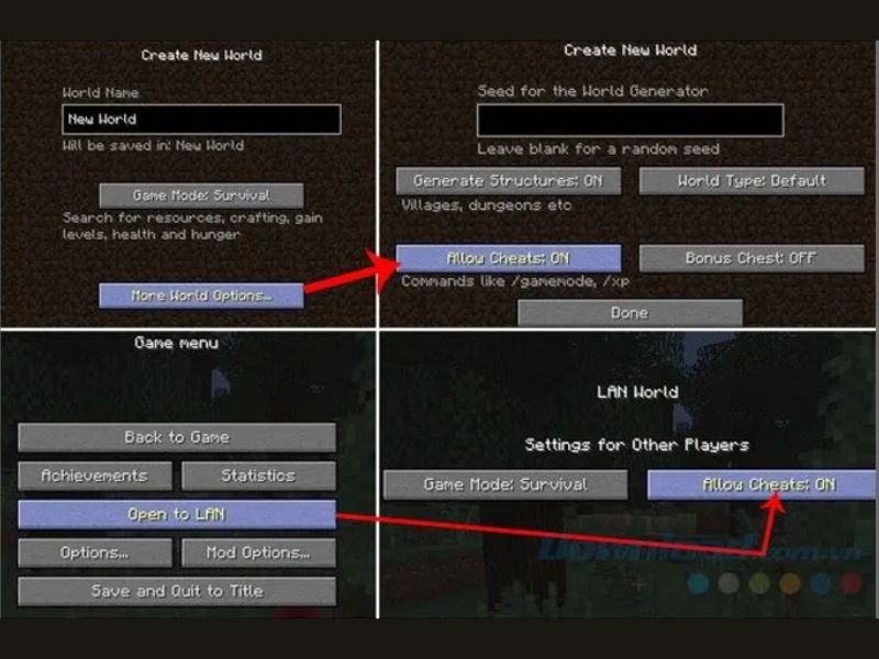 Hướng Dẫn Nhập Lệnh Trong Minecraft