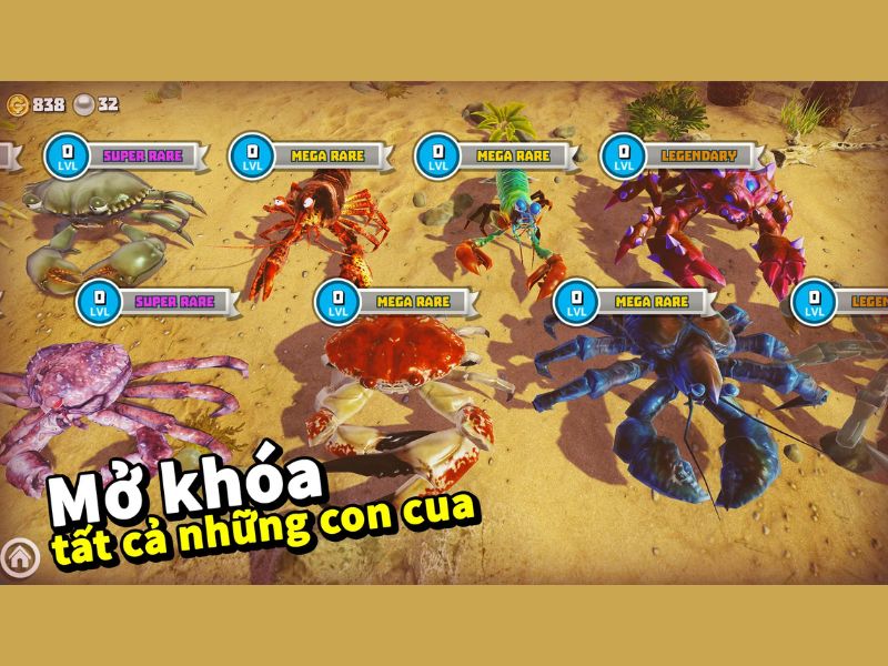 Vô vàn loại cua để bạn “hoá thân” trong King Of Crabs