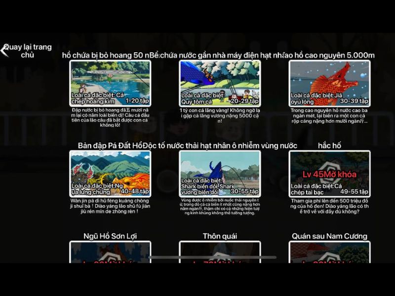 Tải Hack Câu Cá Vạn Cân (Menu, Vô Hạn Tiền) v2.0.3 2 Bản Đồ Câu Cá Rộng Lớn Và Nhiều Môi Trường Khác Nhau Trong Câu Cá Vạn Cân