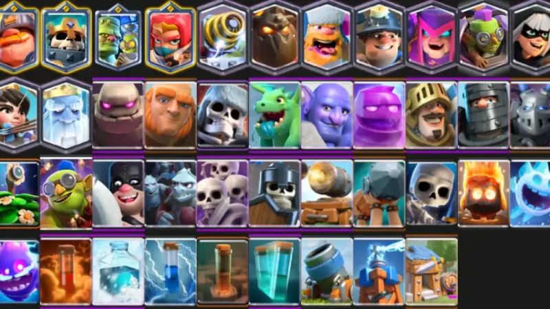 Tải Clash Royale APK v130300033 Mới Nhất Cho Mobile 3 Hệ thống thẻ bài đa dạng trong Clash Royale APK