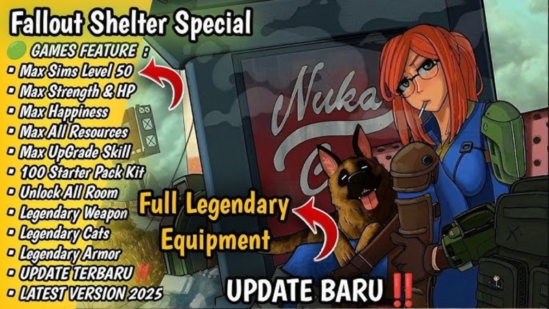 Tải Fallout Shelter MOD APK V2.1.1 (Việt Hóa, Vô Hạn Tiền, Năng Lượng) 4 Giảm Áp Lực Tài Nguyên, Tăng Tự Do Sáng Tạo