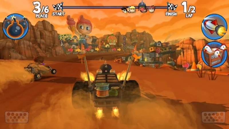 Tải Beach Buggy Racing 2 Hack APK v2026.01.15 (Vô Hạn Tiền, Kim Cương) 2 Những Đường Đua Rực Lửa Và Vui Nhộn