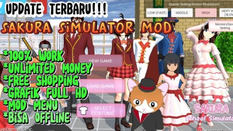 Tải Sakura School Simulator Mod APK ( Mở Khóa Tất Cả) V1.047.12 Miễn Phí 3 Tính Năng Nổi Bật Trong Sakura School Simulator Mod APK