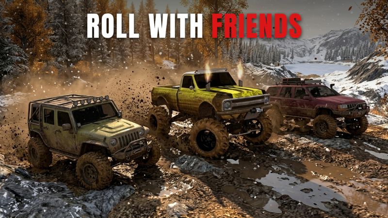 Tải Hack Offroad Outlaws MOD APK (Full Xe, VIP Unlocked) v7.11.1 2 Gameplay hack Offroad Outlaws khi leo dốc.