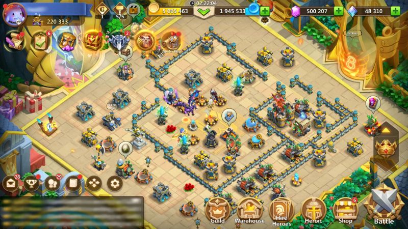 Tải Hack Castle Clash MOD APK (Full Kim Cương) v4.4.2 1 Hack Castle Clash với căn cứ chiến thuật.